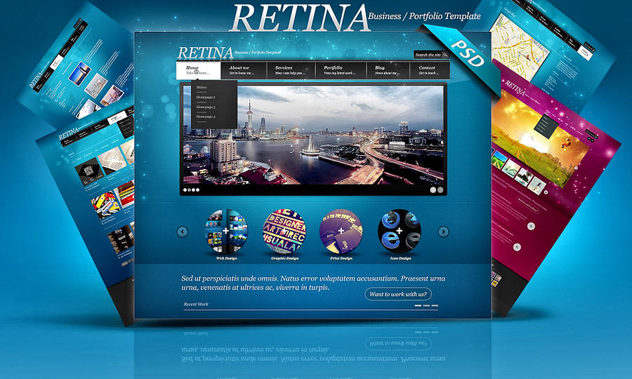 PSD Retina Multipurpose Web Templates by retinathemes