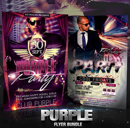 PSD Purple Flyer Bundle - 2in1 by retinathemes