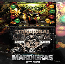 PSD Mardigras Flyer Bundle - 2in1 by retinathemes