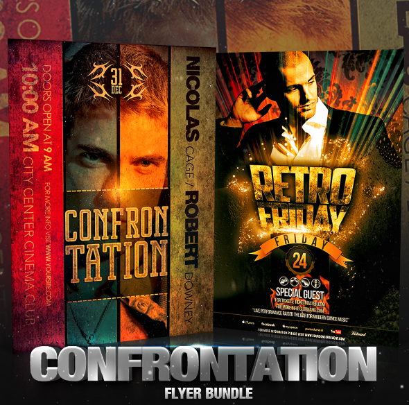 PSD Confrontation Flyer Bundle - 2in1