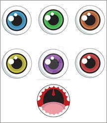 Eyes and mouth - badges