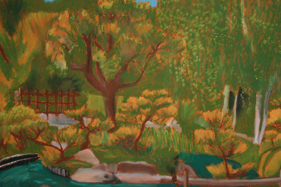 garden pastel painting