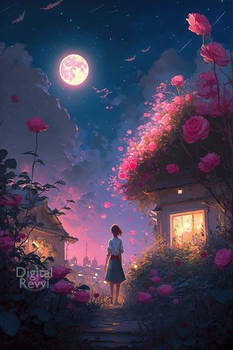 Moonlight Garden of Roses
