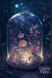 Little roses in a magic Glass