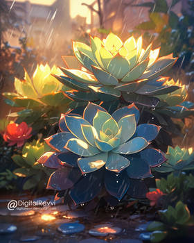 Rainy Succulents