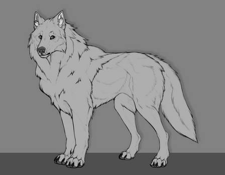 Plain wolf lineart (f2u)
