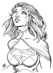 Supergirl Sorrow by Marc-F-Huizinga - Inks