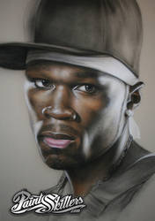 50 CENT AIRBRUSH REALISTIC PORTRAIT