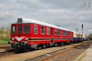 'Balaton' railcar in Gyorszabadhegy in april, 2012