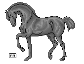 pixel horse Grayscale