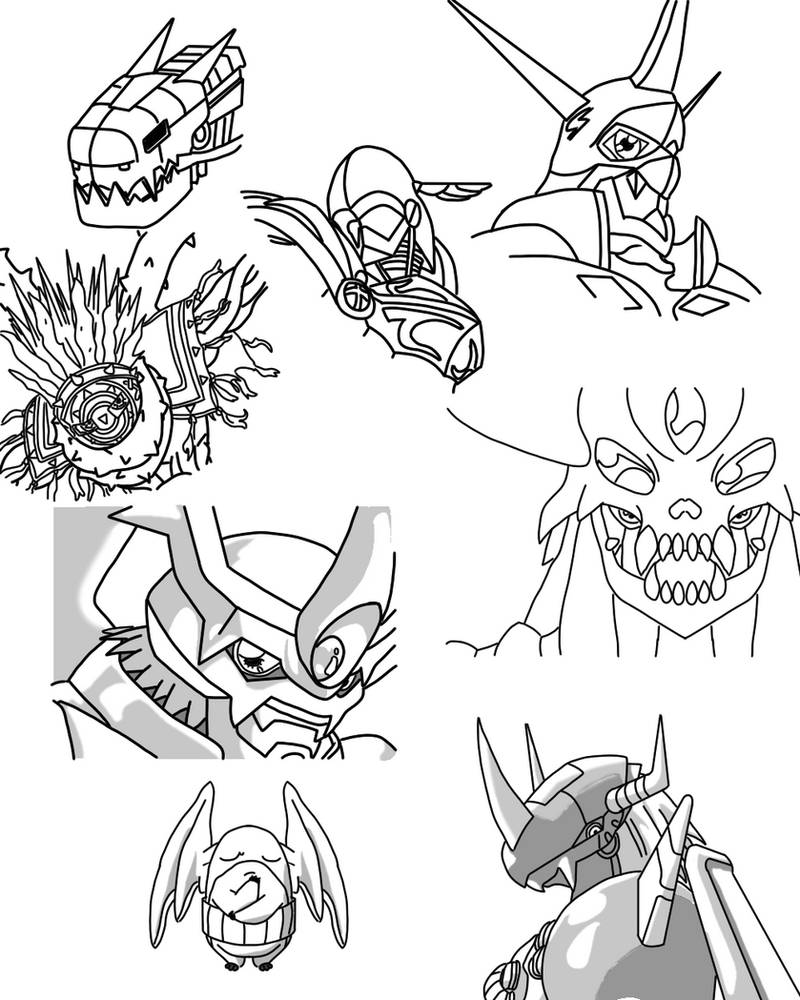 Digimon Sketch Assortment by Gettan49 on DeviantArt