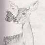 Deer With Butterfly