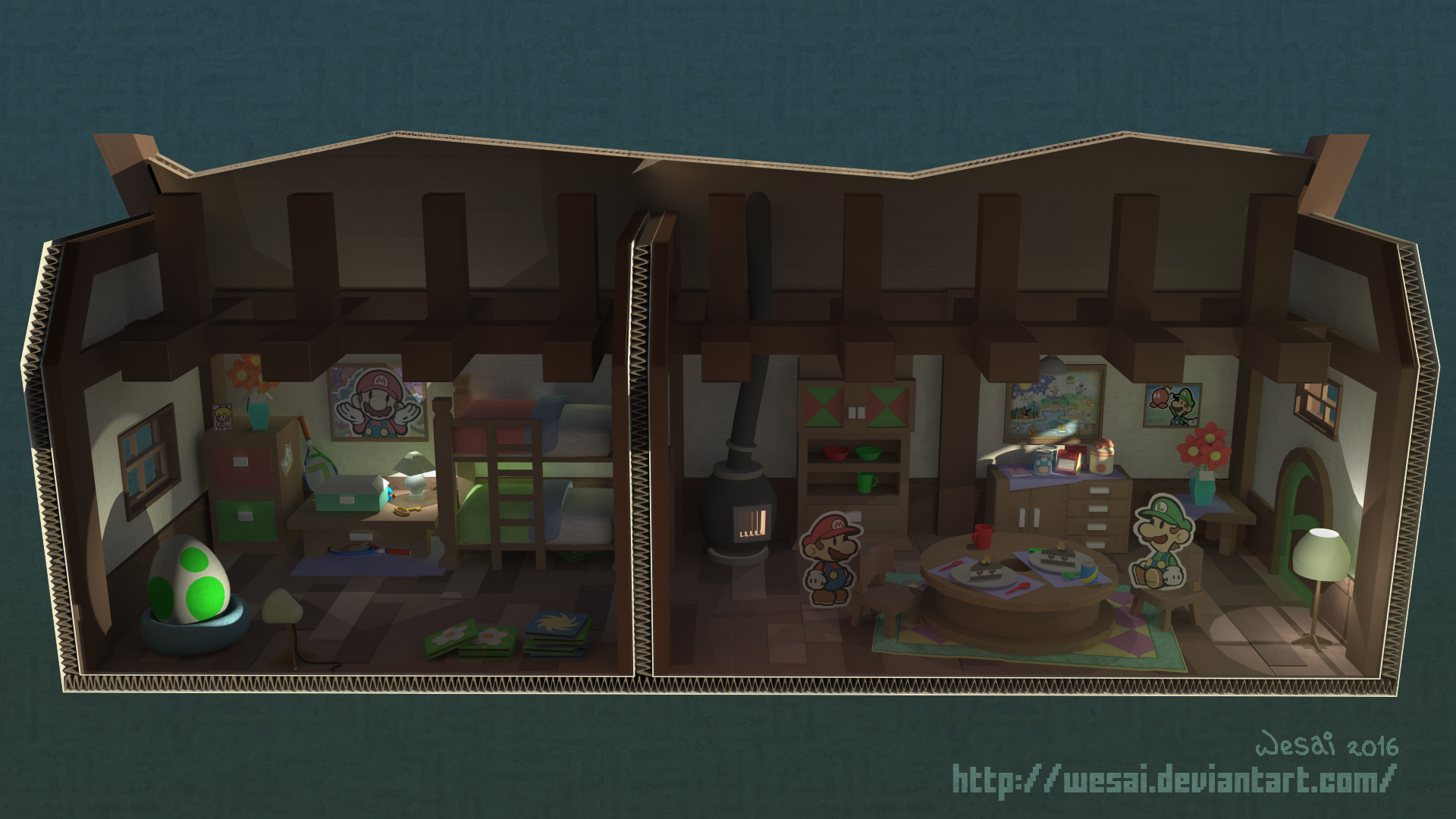 Paper Mario - Mario's House Redesign by wesai on DeviantArt