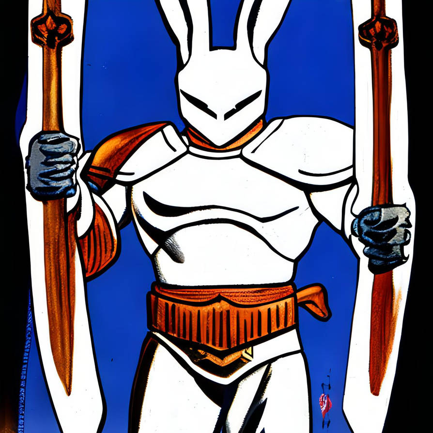 Buff White Rabbit Knight by DreamUp by Pookazeus on DeviantArt