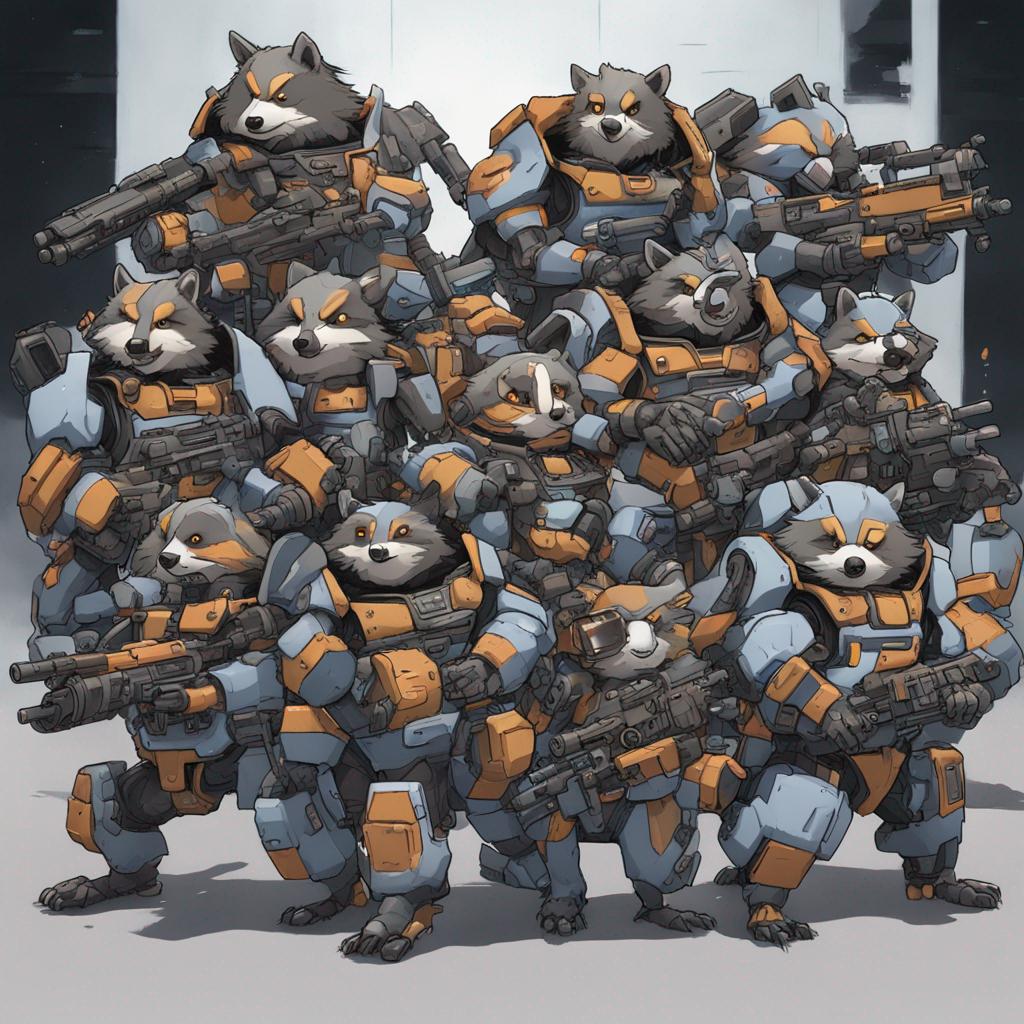Weaponized Raccoon Mecha Raccoon Army by DreamUp by Pookazeus on DeviantArt