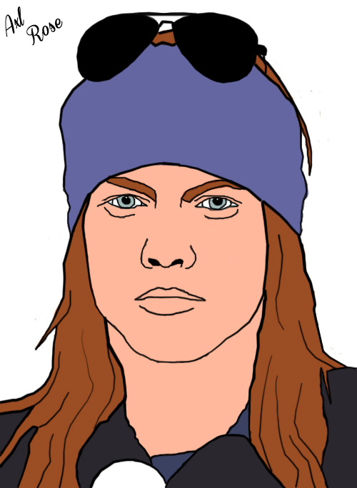 Axl Rose - line art + colour