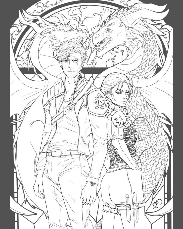 Coloring Left Wing Fourth Wing Line Art coloring page by UnityDust2U on DeviantArt