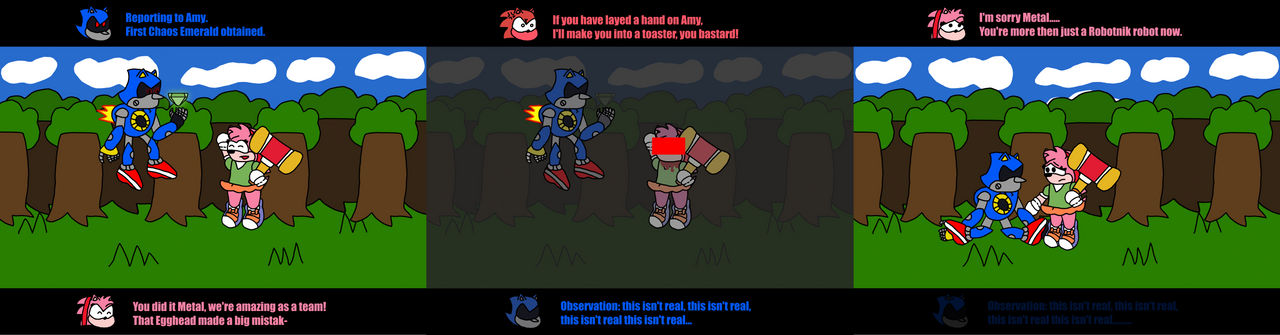 Metal Sonic, Furnace, and Chaos Sonic Meme by Brokenhollowglass on