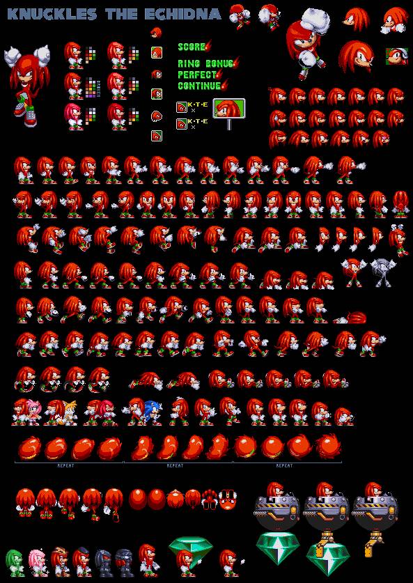 Modgen Knuckles sprites by alejoTM on DeviantArt
