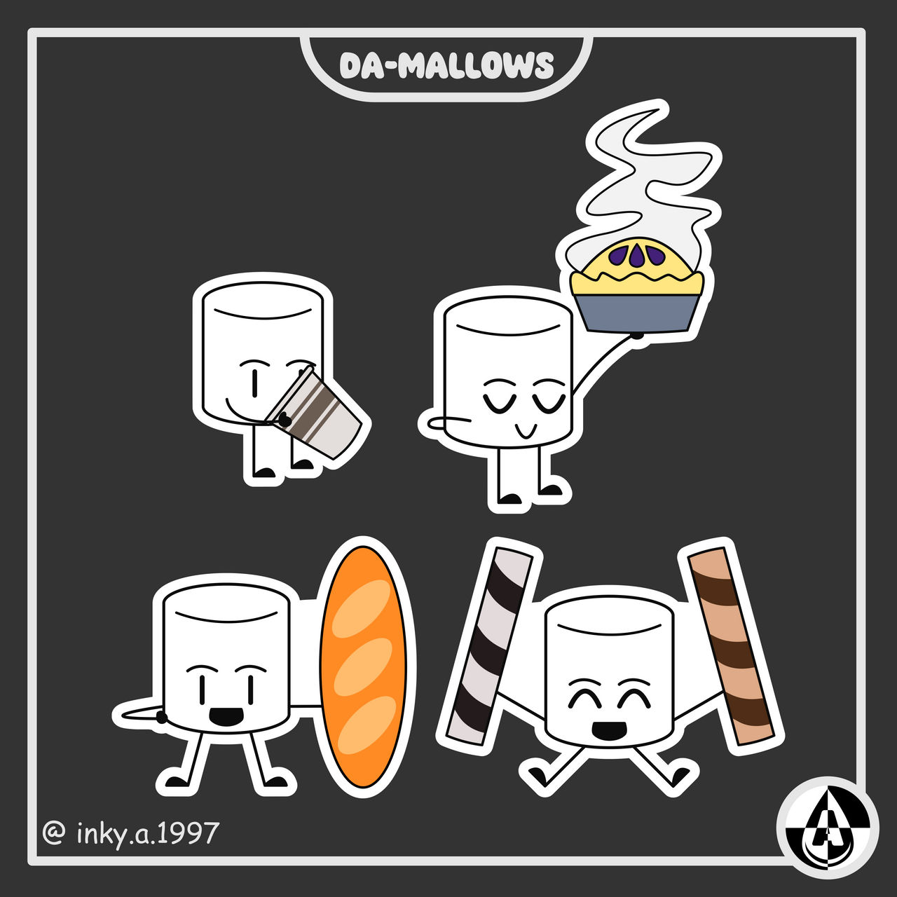 Mallow The Rascal Stickers Da-Mallows Sticker Design Collection 5 by InkyADesign on DeviantArt