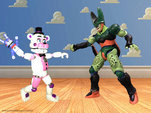 Funtime Freddy vs Semi-Perfect Cell (toy edition) by sirkobestar