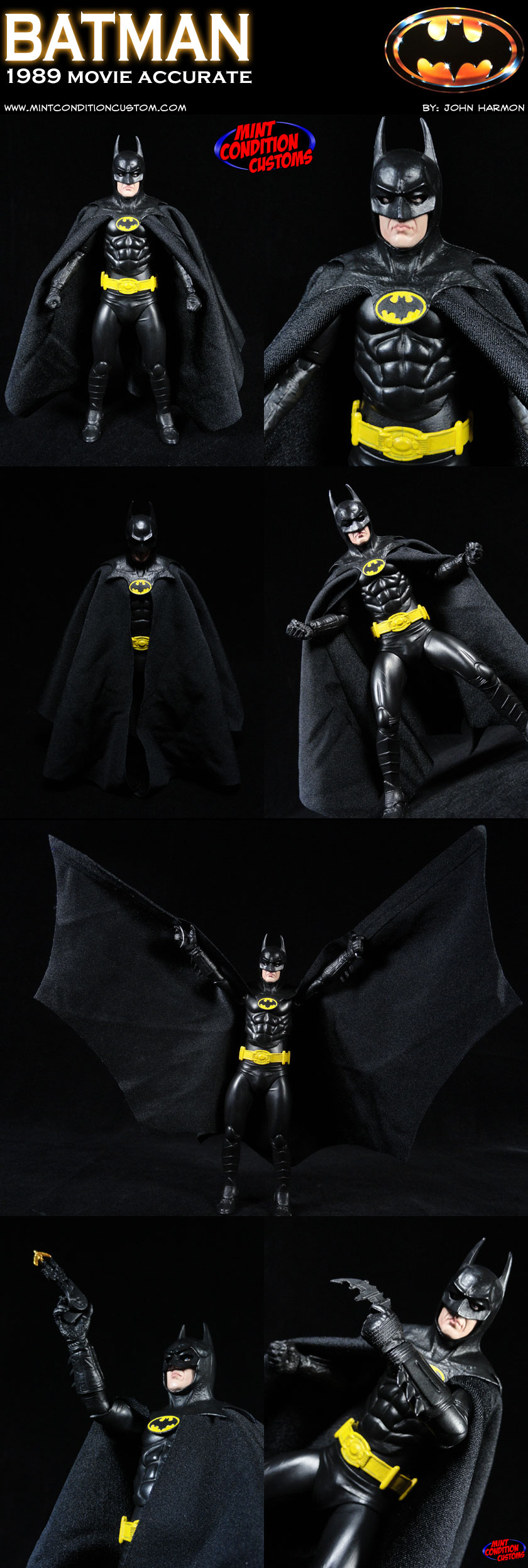 Custom Batman 1989 Movie Style Action Figure