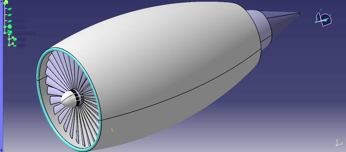 Jet engine was drawed with catia