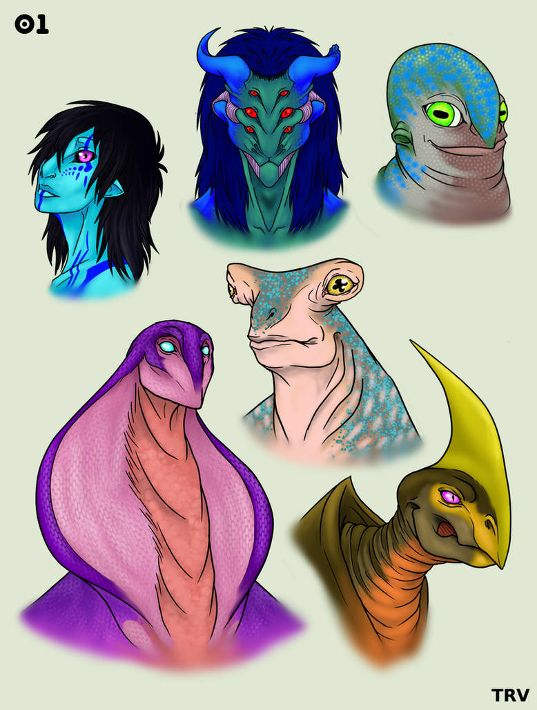 Alien Heads (2017) by TRVart2525 on DeviantArt