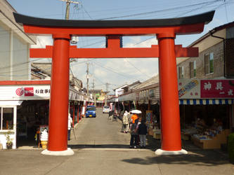 Torii and street