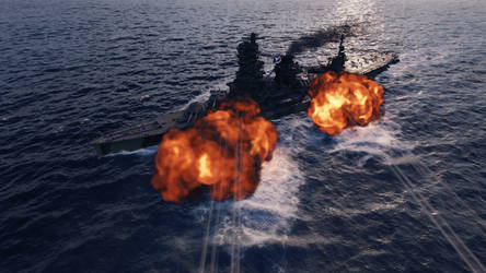 CV/BB Ise firing guns.