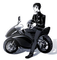 Grey motorcycle doodle