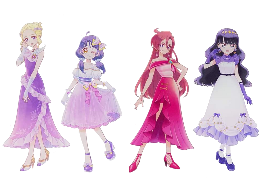 Purple and Red Precure special dresses by RabbitYami on DeviantArt