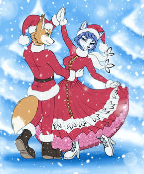 COMMISSION: Fox+Krystal Xmas waltz