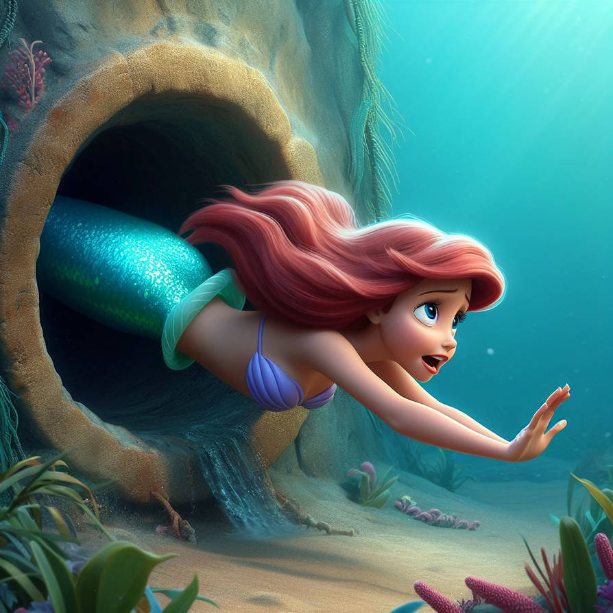 Ariel is Stuck 1 by EverythingAI on DeviantArt