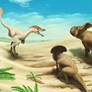Velociraptor and protoceratops