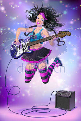 Emo girl with guitar