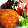 Baked Camembert with Lingonberries and Salad