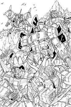 the dinobots lineart