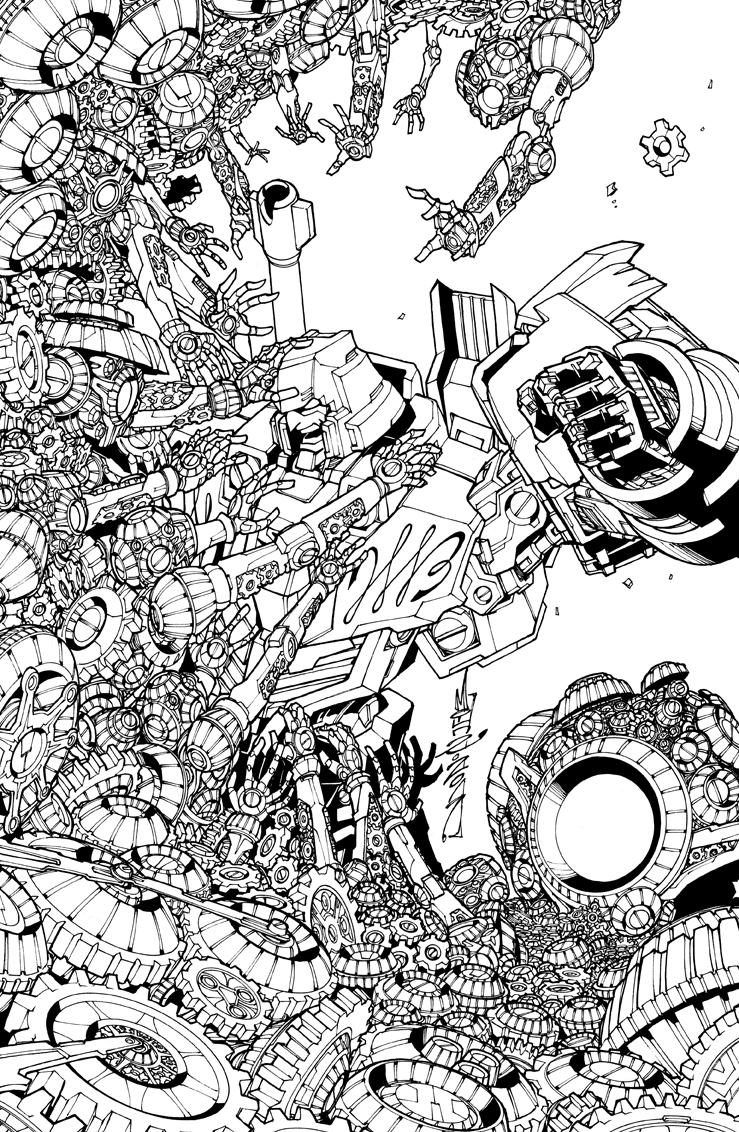 Transformers Lost Light issue 6 Sub cover lineart