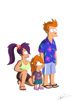 Futurama - Fry, Leela and Elena
