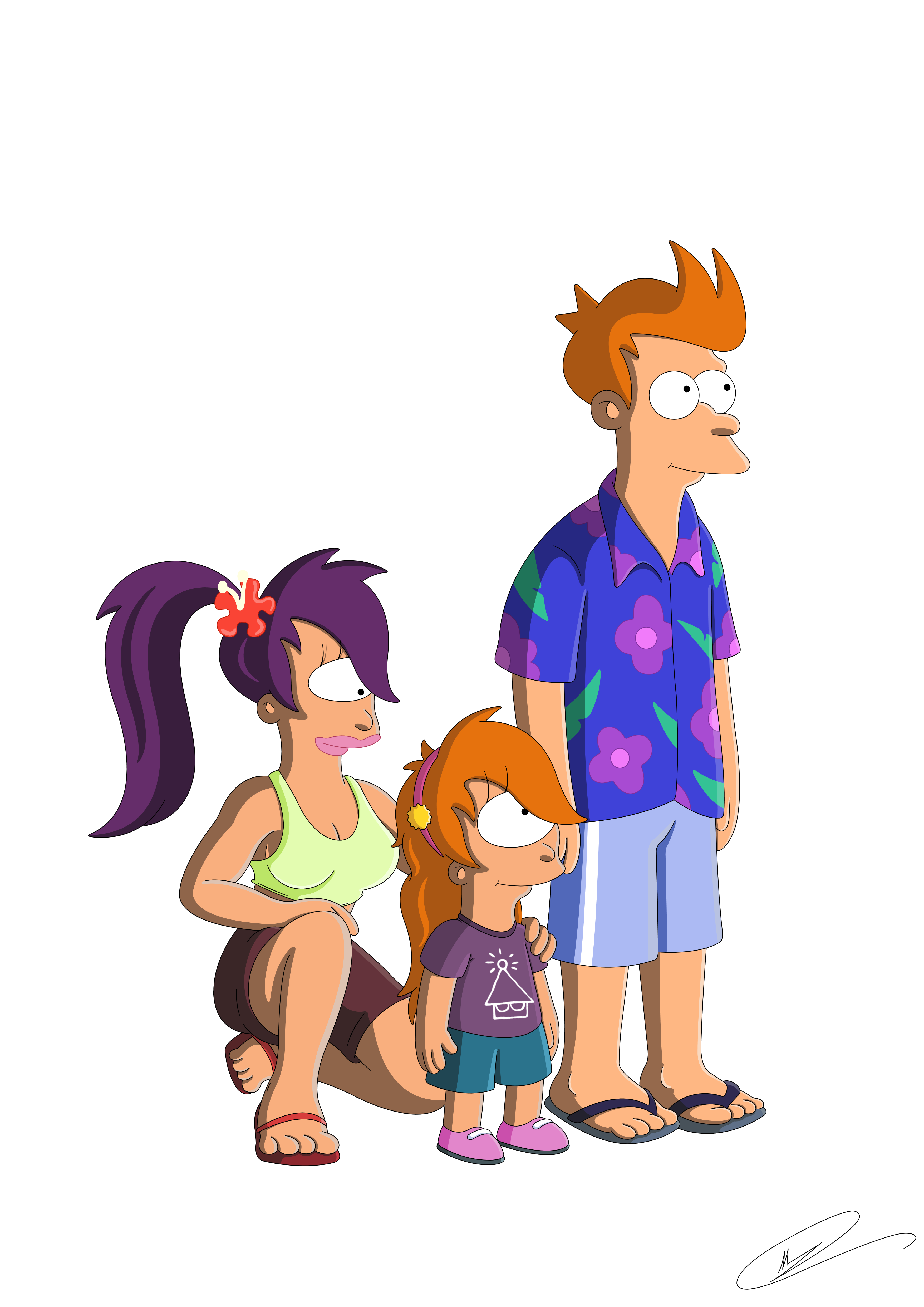 Futurama - Fry, Leela and Elena