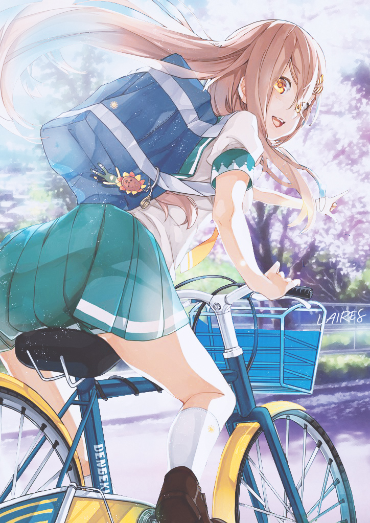 School girl riding a bicycle by Lairees on DeviantArt