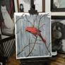 'Perched Cardinal' Oil Painting