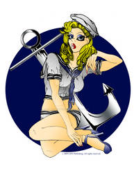 Navy Girl Pin Up