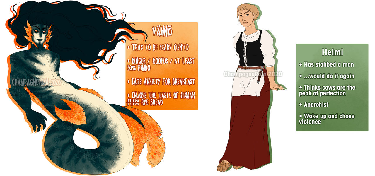 Fish and Human Ref Sheet by ChampagnePain on DeviantArt