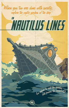 Nautilus Lines travel poster
