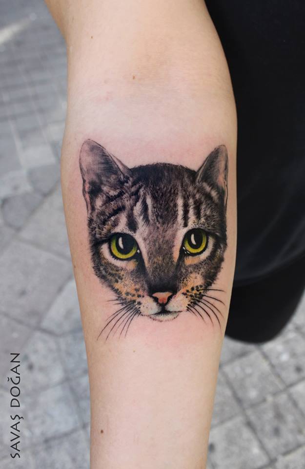 Cat Portrait Tattoo