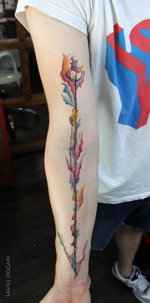 Watercolor Arrow Tattoo