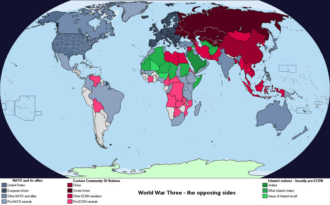 Wwiii Map World Map (2053) - The sides of WWIII by AnalyticalEngine on DeviantArt