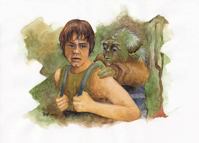 Luke and Yoda at Dagobah